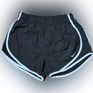 Nike Women's Black Athletic Shorts with Light Blue/Purple Trim